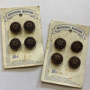 Vintage Black Glass German Button Cards